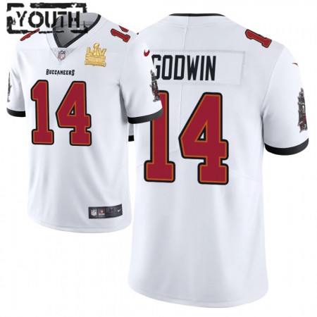 Maillot Tampa Bay Buccaneers Chris Godwin 14 Nike Blanc 2021 Super Bowl LV Champions - Enfant